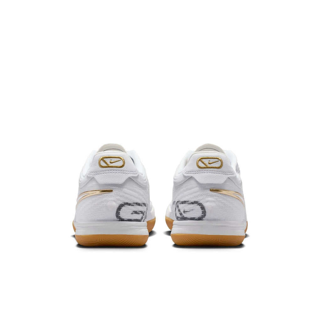 Nike Tiempo Reactgato IN Indoor/Court Low-Top Soccer Shoes - White/Metallic Gold
