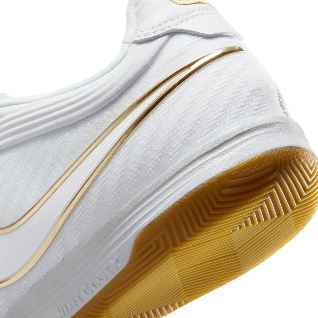 Nike Tiempo Reactgato IN Indoor/Court Low-Top Soccer Shoes - White/Metallic Gold